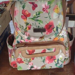 Floral Beige Purse by MultiSac(Medium Size)